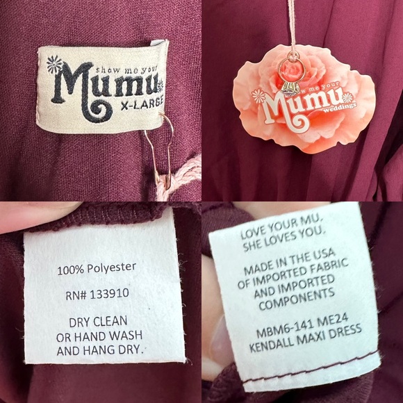 Show Me Your Mumu Kendall Dress Merlot NEW - Picture 8 of 8